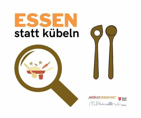 Lupe mit Gericht und Kochl&ouml;ffel