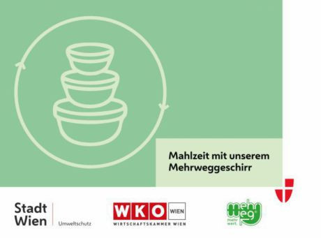 Aufkleber "Mahlzeit mit unserem Mehrweggeschirr"