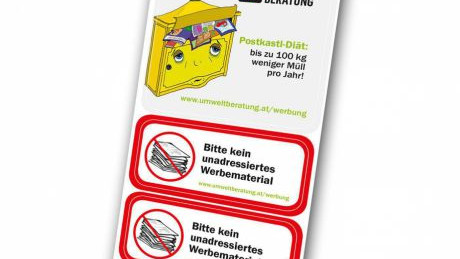 Aufkleber f&uuml;r Postkasten und Haust&uuml;re "Bitte kein unadressiertes Werbematerial"
