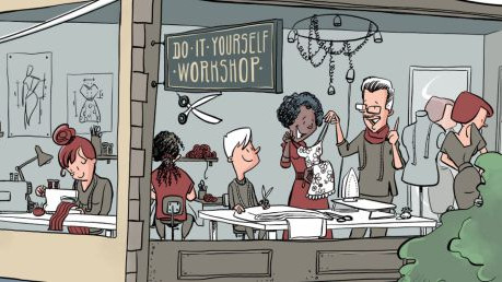 Zeichnung mit einem DIY-Workshop