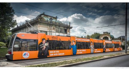 Wiener Straßenbahn im Design des 48er-Tandlers