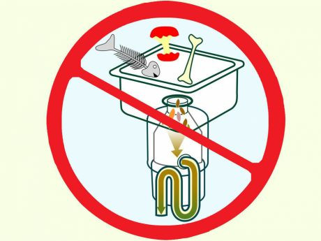 Verbotsschild f&uuml;r K&uuml;chenabfallzerkleinerer